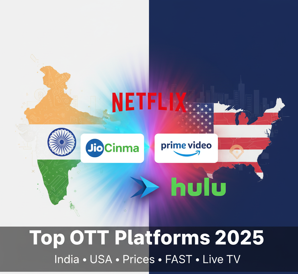 55+ Top OTT Platforms in India & USA (2025)